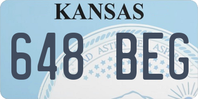 KS license plate 648BEG