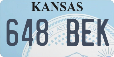 KS license plate 648BEK