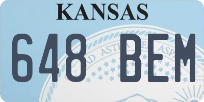 KS license plate 648BEM