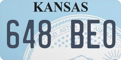 KS license plate 648BEO
