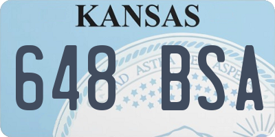 KS license plate 648BSA