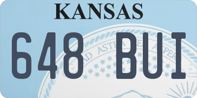 KS license plate 648BUI