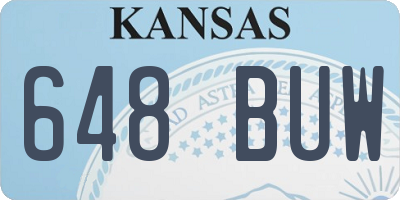KS license plate 648BUW