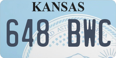 KS license plate 648BWC