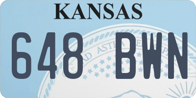 KS license plate 648BWN