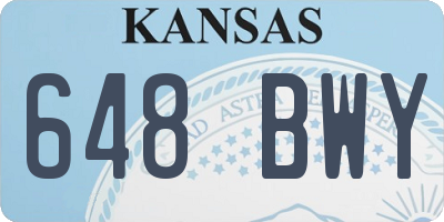 KS license plate 648BWY