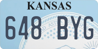 KS license plate 648BYG