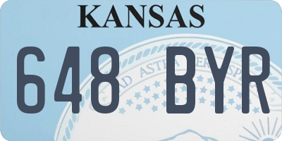 KS license plate 648BYR