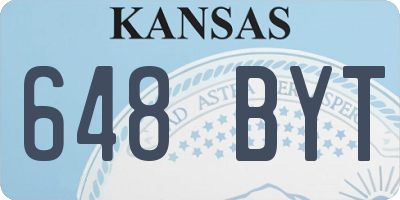 KS license plate 648BYT
