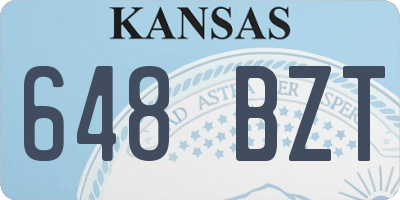 KS license plate 648BZT