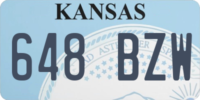 KS license plate 648BZW