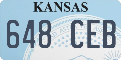 KS license plate 648CEB