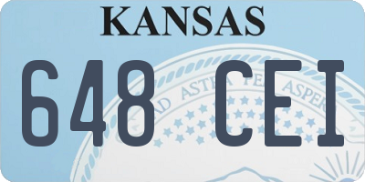 KS license plate 648CEI