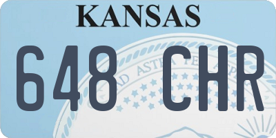 KS license plate 648CHR