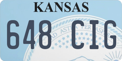 KS license plate 648CIG