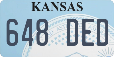 KS license plate 648DED
