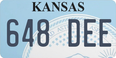 KS license plate 648DEE