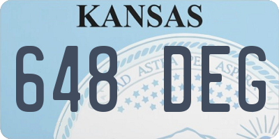 KS license plate 648DEG