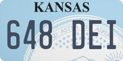 KS license plate 648DEI
