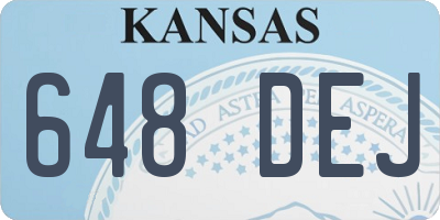 KS license plate 648DEJ
