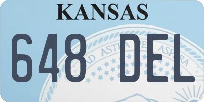 KS license plate 648DEL