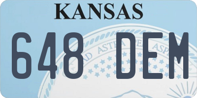 KS license plate 648DEM