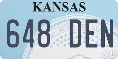 KS license plate 648DEN