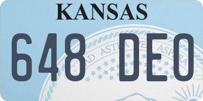 KS license plate 648DEO