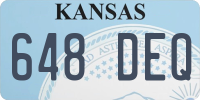 KS license plate 648DEQ
