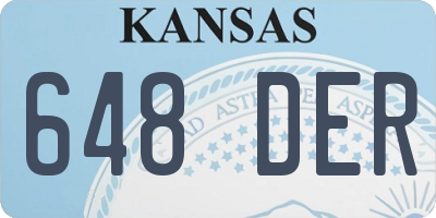 KS license plate 648DER