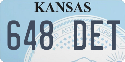 KS license plate 648DET