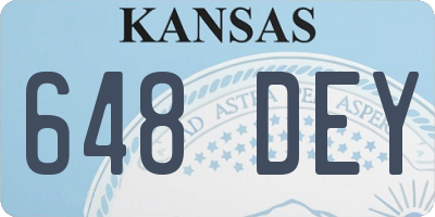 KS license plate 648DEY