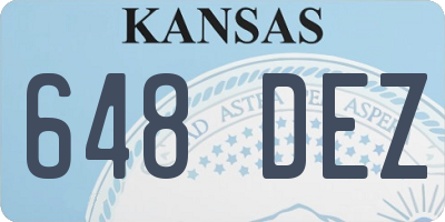 KS license plate 648DEZ