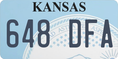 KS license plate 648DFA