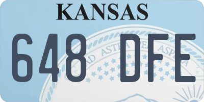 KS license plate 648DFE