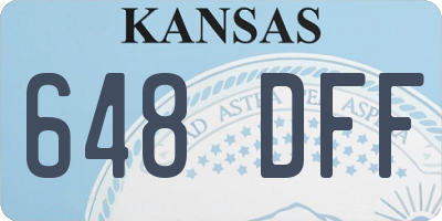 KS license plate 648DFF