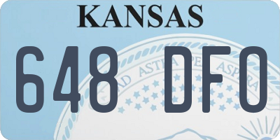 KS license plate 648DFO