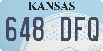 KS license plate 648DFQ