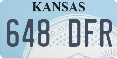 KS license plate 648DFR