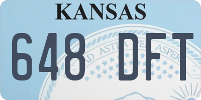 KS license plate 648DFT