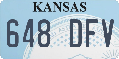 KS license plate 648DFV