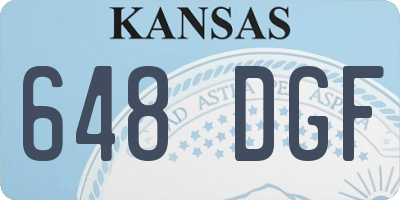KS license plate 648DGF