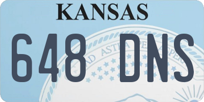KS license plate 648DNS