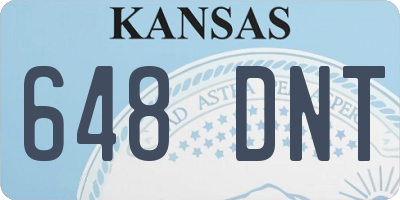 KS license plate 648DNT