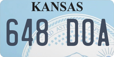KS license plate 648DOA