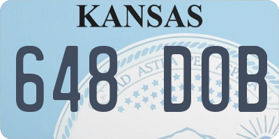 KS license plate 648DOB