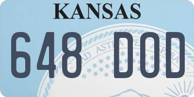 KS license plate 648DOD