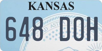 KS license plate 648DOH