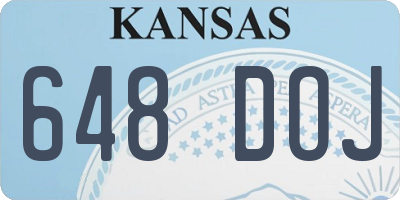 KS license plate 648DOJ