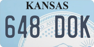 KS license plate 648DOK